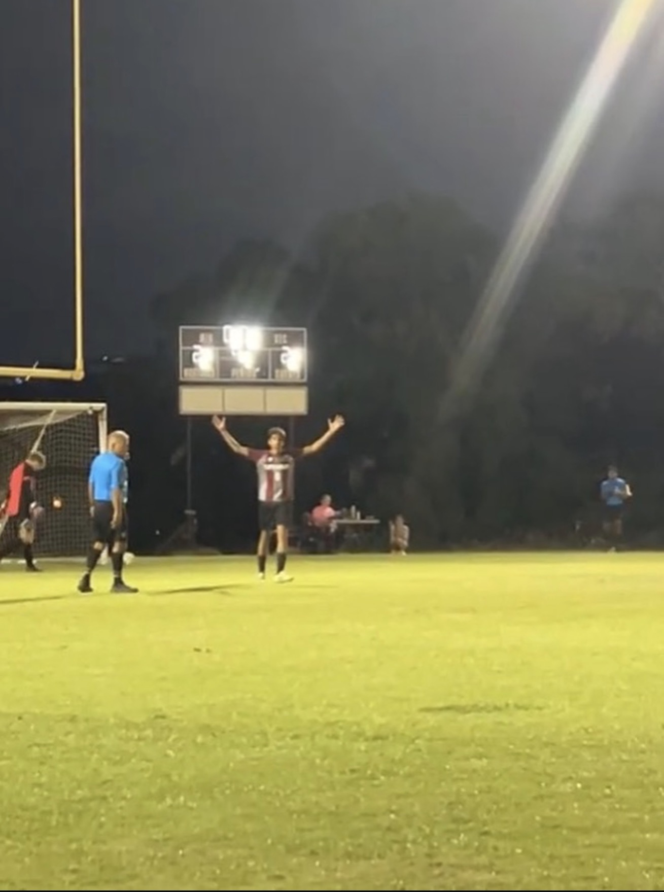 Rehan Raj after scoring the winning penalty kick for his school soccer team